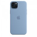 Etui silikonowe z MagSafe do iPhonea 15 Plus - zimowy błękit