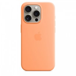 Etui silikonowe z MagSafe do iPhonea 15 Pro - pomarańczowy sorbet