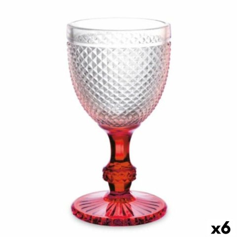 Kieliszek do wina Diament Czerwony Przezroczysty Szkło 330 ml (6 Sztuk)