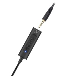 Adapter Audio Jack Ewent EW3569 Zawiera mikrofon 50 cm Czarny