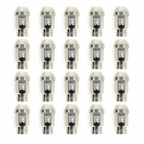 Set Nakrętki OMP 7075 Srebro 20 uds M14 x 1,25
