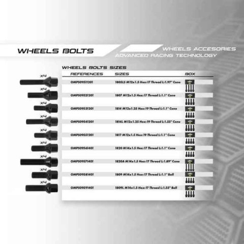 Zestaw śrub OMP OMPS09561401 M14 x 1,50 4 uds