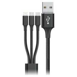 Kabel USB do Micro USB, USB-C i Lightning Goms Czarny 1, 2 m