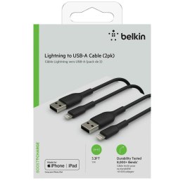 Kabel USB do Lightning Belkin CAA001BT1MBK2PK 1 m Czarny (2 Sztuk)