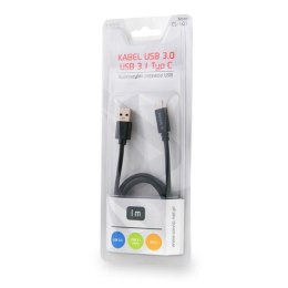 Kabel SAVIO CL-101 (USB 3.0 typu A M - USB typu C M; 1m; kolor czarny)
