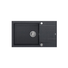 Zlewozmywak granitowy QUADRON EVAN 136 XL czarny wpuszczany + syfon Push-2-Open