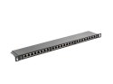 Patch Panel 24 Port 0.5U Kat.5E czarny ekranowany