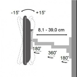 Uchwyt ścienny LCD/LED 13-30 cali podwójne ramię, czarny