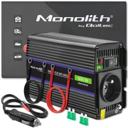 Przetwornica napięcia Monolith 600 MS Wave | 12V na 230V | 300/600W | USB