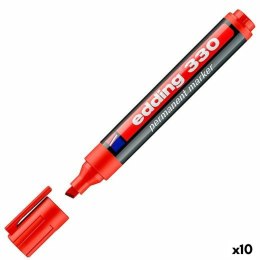 Marker permanentny Edding 330 Czerwony (10 Sztuk)