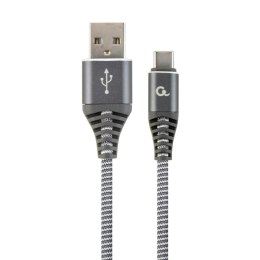 Kabel USB A na USB C GEMBIRD CC-USB2B-AMCM-1M-WB2 Szary Biały/Szary 1,8 m