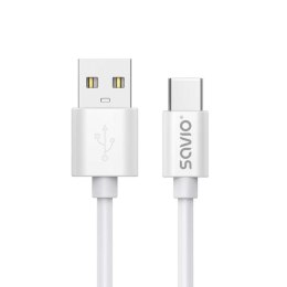 Kabel USB A na USB C Savio CL-168 Biały 3 m