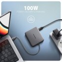 HMC-5HL Wieloportowy hub USB 5in1, 5Gbps, 2x USB-A, HDMI 4K/60Hz, GLAN, PD 100W, 15cm USB-C kabel