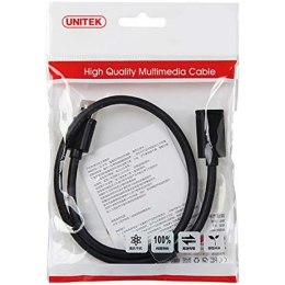 Kabel USB Unitek Y-C459GBK Kontakt Męski/Kontakt Żeński Czarny 2 m