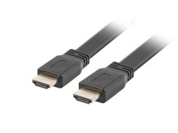 Kabel HDMI-HDMI v2.0 1.8m czarny płaski 4K 60Hz, pełna miedź
