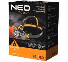 Latarka czołowa akumulatorowo-bateryjna USB Neo Tools 2000LM CREE XHP50.2 LED