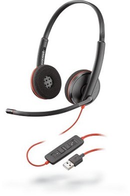 Zestaw Słuchawkowy POLY Blackwire 3200 (209745-22) Przewodowa Opaska na głowę Połączenia/muzyka USB Typu-A Czarny
