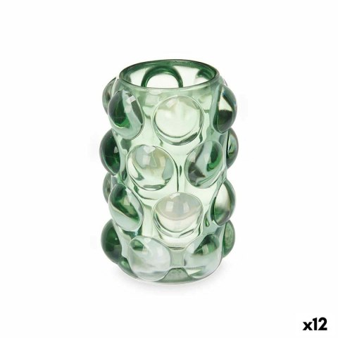 Świeczniki Mikrosfery Kolor Zielony Szkło 8,4 x 12,5 x 8,4 cm (12 Sztuk)