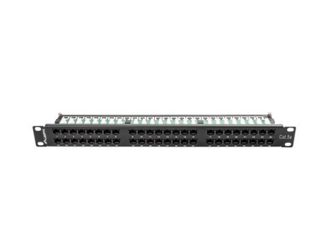 Patch panel Lanberg PPU5-1048-B (1U; 19"; kat. 5e; 48xRJ-45)