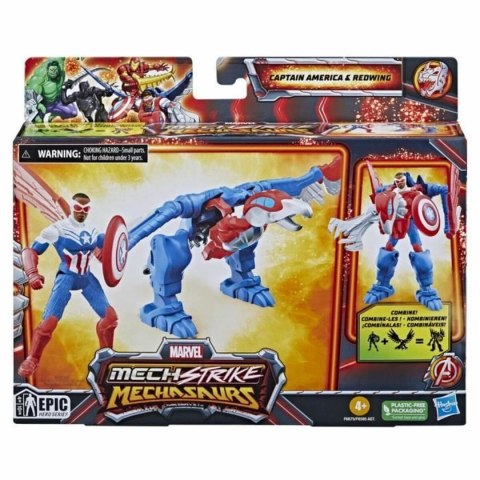 Figurki Superbohaterów Marvel Mechstrike Mechasaurs: Captain America & Redwing