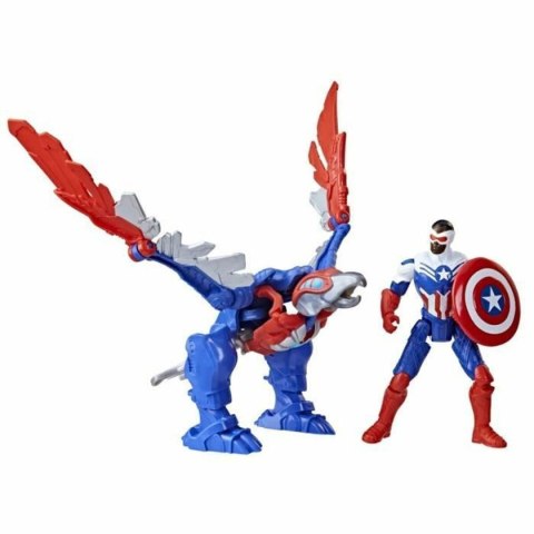 Figurki Superbohaterów Marvel Mechstrike Mechasaurs: Captain America & Redwing