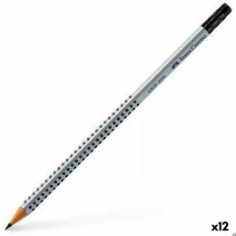 Ołówek z Gumką do Mazania Faber-Castell Grip 2001 Ekologiczne Szary HB (12 Sztuk)