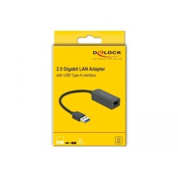Adapter USB na Red RJ45 DELOCK 66646 2,5 Gigabit Ethernet Czarny