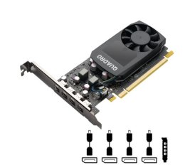 Karta graficzna PNY NVIDIA P1000 V2 LowProfile 4 GB GDDR5, PCIe 3.0 x16, 4x Mini DP 1.4, LP bracket, 4x mDP to DP adapter, Retai