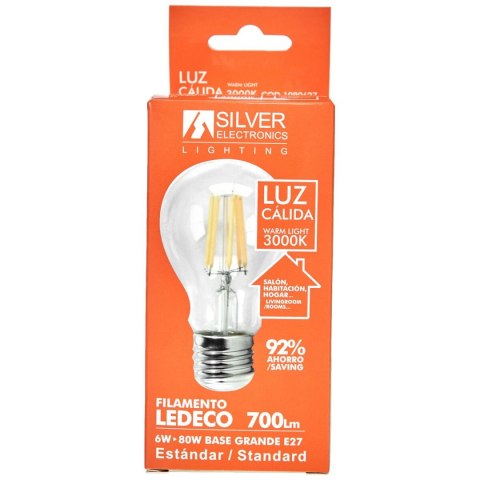 Żarówka kulista LED Silver Electronics 1980627 E27 6W 3000K A++ (Ciepłe Światło)