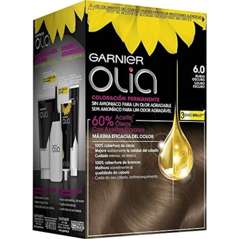 Farba bez Amoniaku Garnier Olia Nº 6,0 Rubio Oscuro Lote Nº 6.0-Rubio Oscuro (1 Sztuk)