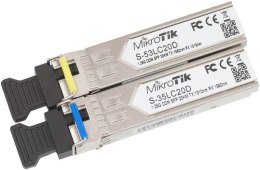 MikroTik Para modułów SFP S-3553LC20D (S-35LC20D 1.25G SM 20km T1310nm/R1550nm + S-53LC20D 1.25G SM 20km T1550nm/R1310nm)