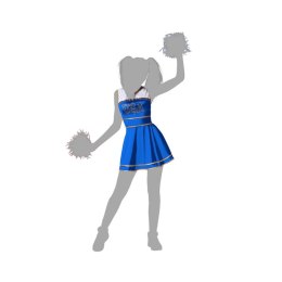 Kostium dla Dorosłych Niebieski Cheerleaderka - M/L