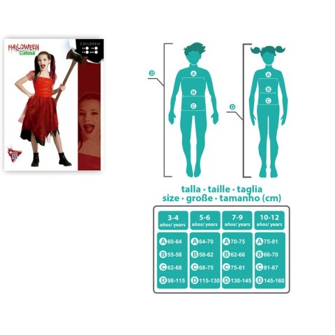 Kostium dla Dzieci Krwawy Arlekin - 5-6 lat