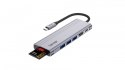Hub 7-in-1 USB-C USB3.2 Gen1. Type-C, 3xUSB-A HDMI, SD, microSD slot. PD 100W