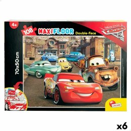 Puzzle dla dzieci Cars Dwustronny 108 Części 70 x 1,5 x 50 cm (6 Sztuk)