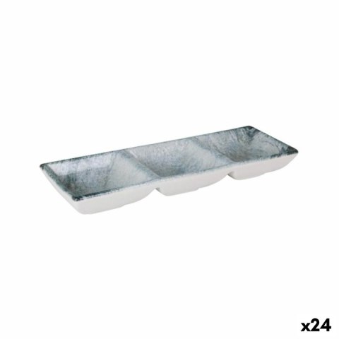 Tacka do przekąsek La Mediterránea Dalian 3 Przegródki 26 x 8,5 x 3,3 cm (24 Sztuk)