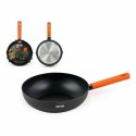 Patelnia Wok Quttin Gastro Czarny Pomarańczowy 47 x 29 x 8 cm (6 Sztuk)