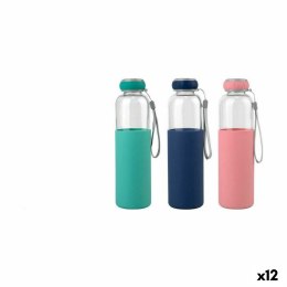 Butelkę Termiczną Bewinner Szkło Silikon 600 ml 7,2 x 7,2 x 25 cm (12 Sztuk)