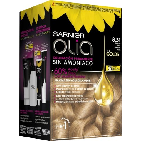 Farba bez Amoniaku Garnier Olia Miodowy Blond Nº 8,31 Rubio Miel Lote (1 Sztuk)