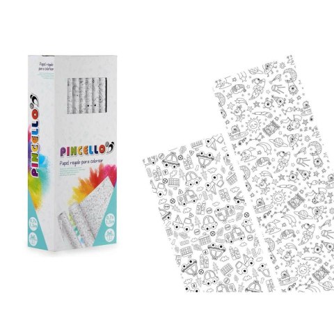 Papier Prezentowy Pincello 0,7 x 1,5 m Pojazdy Kosmita (50 Sztuk)