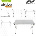 Składany stolik Aktive Srebrzysty Aluminium 110 x 70 x 70 cm (4 Sztuk)