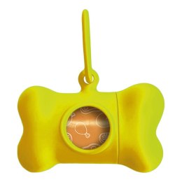 Dozownik torebek dla zwierząt United Pets Bon Ton Neon Pies Żółty (8 x 4,2 x 5 cm)