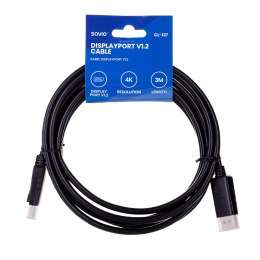 Kabel SAVIO CL-137 (DisplayPort M - DisplayPort M; 3m; kolor czarny)