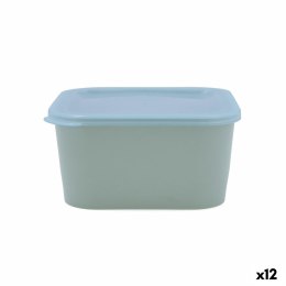 Kwadratowe pudełko na lunch z pokrywką Quid Inspira 1,3 L Kolor Zielony Plastikowy (12 Sztuk)