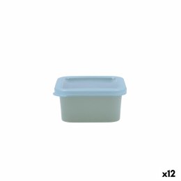 Kwadratowe pudełko na lunch z pokrywką Quid Inspira 200 ml Kolor Zielony Plastikowy (12 Sztuk)