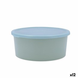 Okrągłe pudełko na lunch z pokrywką Quid Inspira 1,34 L Kolor Zielony Plastikowy (12 Sztuk)