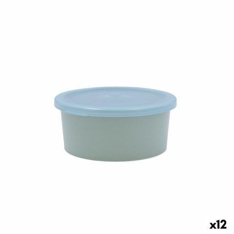 Okrągłe pudełko na lunch z pokrywką Quid Inspira 470 ml Niebieski Plastikowy (12 Sztuk)