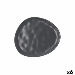 Płaski Talerz Bidasoa Cosmos Czarny Ceramika 23 cm (6 Sztuk)