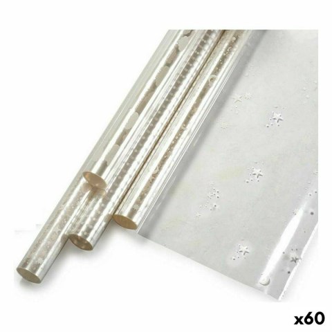 Papier Prezentowy Biały Przezroczysty 70 x 500 cm Nadruk (60 Sztuk)