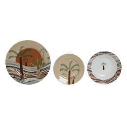 Zestaw Obiadowy Home ESPRIT Beżowy Wielokolorowy Porcelana 18 Części 27 x 27 x 2 cm